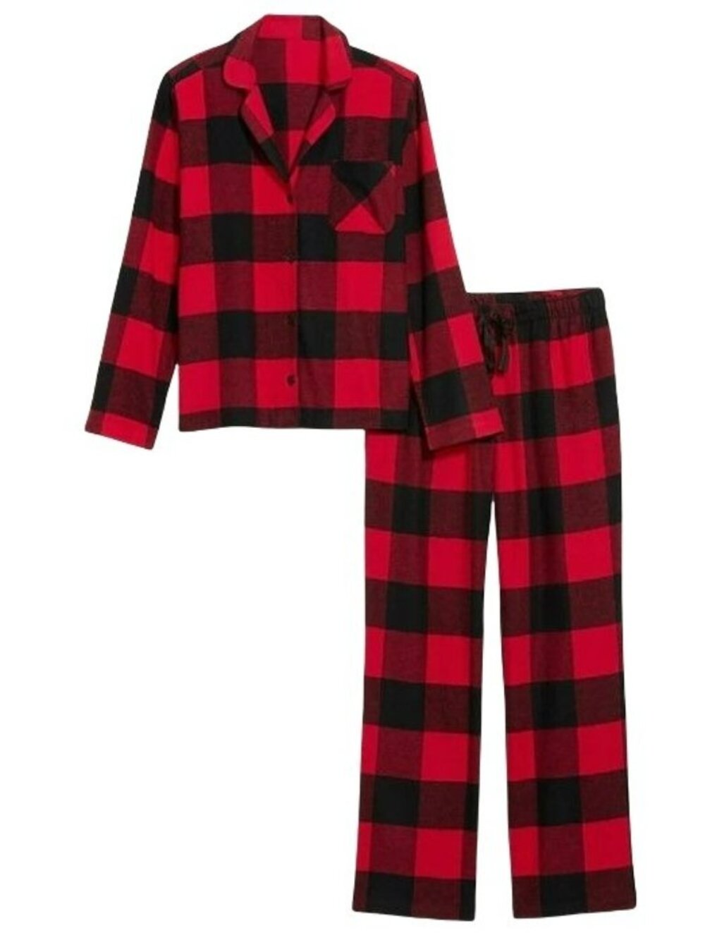 Old Navy Flannel Pajamas Red Black 2-Piece Set Lounge Pants Womans XXL JJ3433